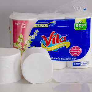 Papier toilette le plus vendu, en sac plastique, 2 plis, 6 rouleaux/sac, fabriqué à partir de 100% de pâte de bois vierge, super épais et doux, sans danger pour une utilisation quotidienne - Product Image 6