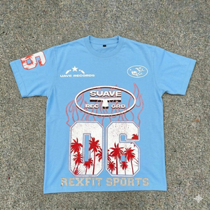 Camiseta Negra con Lavado Ácido Personalizada REXFIT SPORTS para Hombre, Corte Holgado, Estilo Urbano, Cuello Redondo, OEM - Product Image 5