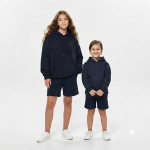 Conjunto de Sudadera con Capucha para Niñas, Sudadera con Capucha Elegante y Cómoda, Pantalones Cortos a Juego, Tela Suave de Primera Calidad, Atuendo Informal Moderno - Product Image 4