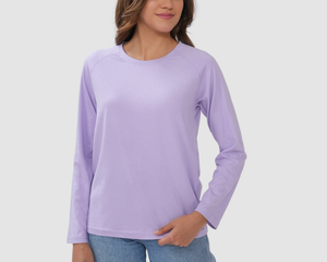 OEM Manufactured Casual Women Round Neck Lounge Wear Tee T-Shirt for Women Plain Solid Color Long Sleeve Loose Fit Daily - Product Image 1