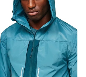 Chaqueta Cortavientos con Capucha para Hombre, Color Azul con Bloques de Color, Cierre de Cremallera, Ligera, Impermeable, Deportiva, para Otoño - Product Image 5