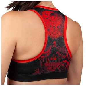 Women Black <b>Red</b> Floral Print Racer back Sports Bra Fitness Yoga Running Workout <b>Crop</b> <b>Top</b> Airflow Active Wear Gym Training - Product Image 5