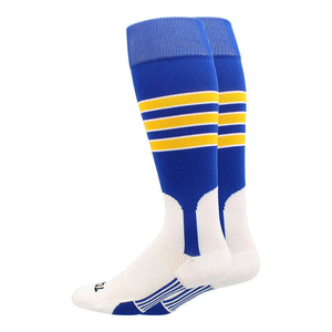 Chaussettes de baseball rayées vertes et jaunes pour adultes, chaussettes de sport respirantes en tricot, chaussettes de sport de baseball personnalisées en tricot - Product Image 2