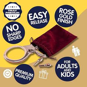 Esposas de Juguete de Metal Color Oro Rosa con Doble Bloqueo de Seguridad y Llaves, Esposas de Acero Resistentes para Disfraces y Accesorios de Cosplay - Product Image 4