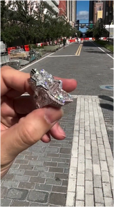 Anillo de Plata de Ley 925 con Diamantes Baguette y Diseño de Estrella, Moissanita VVS, Hecho a Medida, Anillos Hip Hop Brillantes para Hombre - Product Image 3