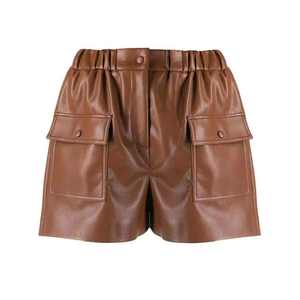 Jupe en cuir véritable pour femme, taille mi-haute, coupe classique, décontractée, avec cordon de serrage, grande taille, séchage rapide, imperméable - Product Image 2