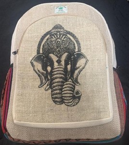 Mochila Casual Unisex de Mezcla de Algodón y Cáñamo, Antirrobo, con Cierre de Cordón, Correa de Hombro Arqueada, Rayas, Menos de 22L, 15-20kg - Product Image 1