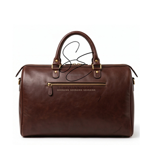 Brown White Cowhide Leather Duffle <b>Bag</b> Handmade Western Travel <b>Bag</b> Tooled Leather Weekender <b>Overnight</b> <b>Bag</b> for Women Men - Product Image 4