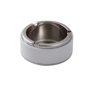 Modern metal <b>ashtray</b> with sleek design smooth edges and durable structure perfect for home office and table use - Product Image 3