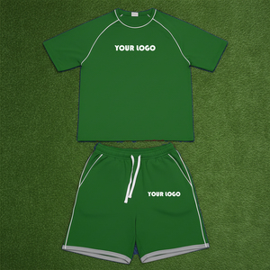 Conjunto de Camiseta y Pantalones Cortos de Algodón 100% Transpirable con Logotipo de Diseño Personalizado, Ropa Urbana de Dos Piezas para Hombre, Moda Urbana OEM, Verano - Product Image 4