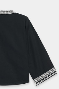 Black Embroidered Cotton Kurta Salwar Kameez Women Traditional Loose Fit Ethnic Wear India Pakistan Style All Seasons Casual - Product Image 6