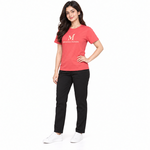 T-shirt rouge à manches courtes pour homme, col rond, coupe classique, polyester/coton, toile décontractée, séchage rapide, écologique, respirant, best-seller - Product Image 2
