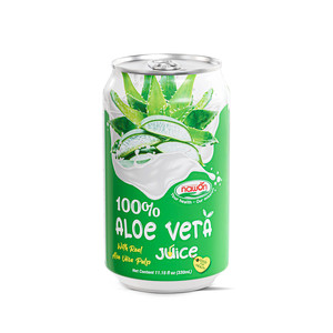 Boisson à l'aloe vera 100% naturelle NAWON, pulpe réelle, canette en aluminium de 330 ml, boisson gazeuse fraîchement pressée, jus végétal frais, OEM - Product Image 3