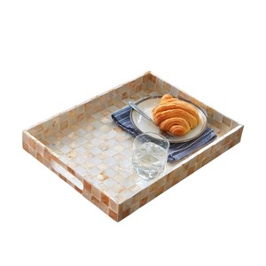 Plateau de service de luxe en nacre, fait main, incrusté de coquillages, plateau décoratif pour la maison, l'hôtel, le restaurant, pour le service et les cadeaux - Product Image 4