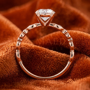 <b>Rose</b> Gold Princess Cut Moissanite Engagement Ring <b>Infinity</b> Scroll Side Diamond Bridal Wedding Ring Women - Product Image 3