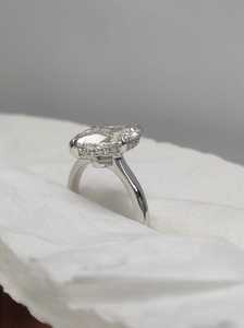 Bague de fiançailles et de mariage en diamant de laboratoire Marquise 3 CT TRENDING, magnifique cadeau pour femme, or blanc 14 carats, certifié IGI - Product Image 5