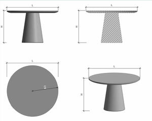 Mesa de Centro de Concreto con Patas de Madera Sólida, Moderna y Duradera para Sala de Estar y Oficina 2026 - Product Image 2