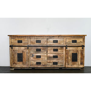 ตู้ลิ้นชักไม้อุตสาหกรรมพร้อมที่เก็บของ2ประตูและลิ้นชักไม้10อัน2025ถูกที่สุดสำหรับห้องนั่งเล่น - Product Image 2