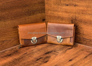 Nouveau Style vente chaude véritable cuir Crunch fait à la main petit portefeuille élégant décontracté en cuir pleine fleur chic mignon pochette pour les femmes - Product Image 4