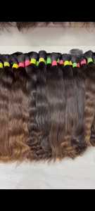 Extensiones de Cabello Humano Natural Ondulado Remy Indio Doble Trama con Puntas de Bebé, Color Natural - Product Image 2