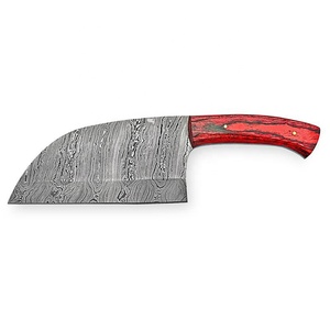 Cuchillo de Chef de Acero de Damasco Forjado a Mano Personalizado con Mango de Madera Roja Ecológico Profesional para Carnicería y Cocina - Product Image 6