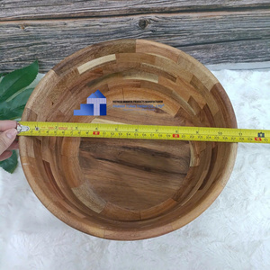 Ensemble de bols en teck faits à la main, design minimaliste, résistants à la chaleur, compatibles lave-vaisselle, pour servir les aliments, offrir en cadeau, fabriqués au Vietnam - Product Image 2