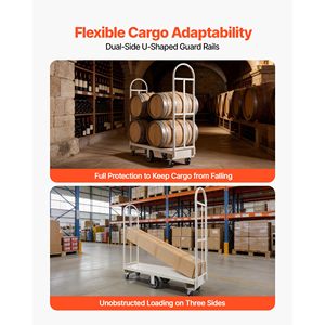Carrello Utilitario in Acciaio Resistente - Capacità 2000 Libbre, Piattaforma a U con Sei Ruote per Trasporto Industriale - Product Image 4