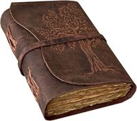 Lot de carnets en cuir gaufré hibou personnalisés, faits main, promotionnels, de haute qualité, avec stylo et 100 feuilles – Vente en gros