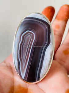 Anillo de declaración de ágata hermosa de Plata de Ley 925 UNO DE TIPO anillo hecho a mano ovalado uso diario regalo ella - Product Image 3