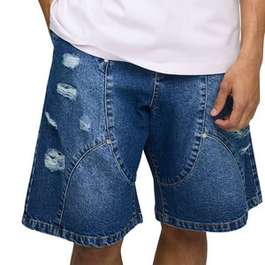 Custom Summer Streetwear Vintage Distressed Short Half Pants Loose <b>Work</b> Shorts Fashion Men's shorts Baggy Denim <b>Jean</b> Shorts - Product Image 1