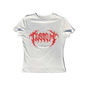 เสื้อยืดคอกลมแขนสั้นสีขาวสำหรับผู้ชาย ผ้าเจอร์ซีย์ 100% คอตตอน พิมพ์ลายตัวอักษรด้านหน้า สวมใส่สบาย ทรงหลวม ระบายอากาศได้ดี แห้งเร็ว - Product Image 2