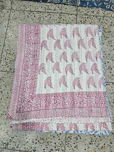 <b>Indian</b> Artisan Made Kantha Bedcover with Hand <b>Quilted</b> Stitch Soft Breathable Cotton Bedding for Summer Winter and All Season - Product Image 2