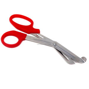 Tijeras para Trauma EMT de 5.5 Pulgadas de Alta Calidad, Mango Rojo, Tijeras Médicas para Vendajes, Acero Inoxidable, Uso Manual, Resistentes, Certificación CE ISO - Product Image 1