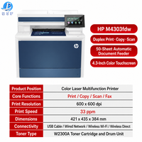 HP4303fdw Printer Laser Warna 4-in-1 Kecepatan Cetak Cepat 33ppm Layar Sentuh 4,3 Inci Peralatan Pencetakan Kantor Komersial Desktop