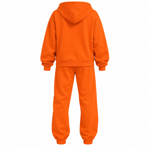 Custom Orange <b>Womens</b> Tracksuit Set Zip Up Hoodie <b>Jogger</b> Pants Matching Two Piece Activewear <b>Outfit</b> - Product Image 2
