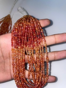 Cuentas de zafiro naranja natural pulido, en bruto, sin cortar, de 3*4mm a 4*5mm, para fabricación de joyas, suministro suelto hecho a mano. - Product Image 1