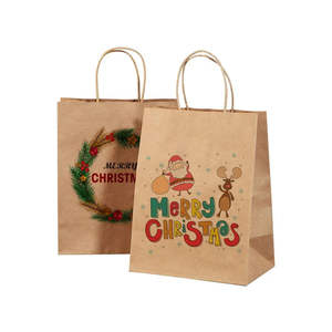 Sacs en papier écologiques personnalisés pour cadeaux de Noël, style sac à main, pour emballages saisonniers - Product Image 5