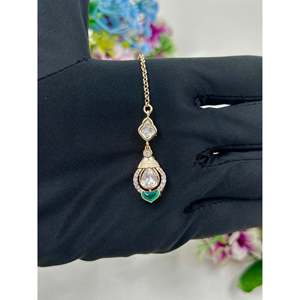 Disha Moissanite Mang Tika-Casual Brass Indian Ethnic Artificial Jewellery - Product Image 3