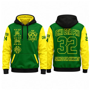 เสื้อฮู้ด Chi Eta Phi 32 Chapter สีเขียวเหลือง พิมพ์ลายแบบ Sublimation สำหรับผู้ชาย สวมใส่สบายๆ ในฤดูใบไม้ร่วง - Product Image 1