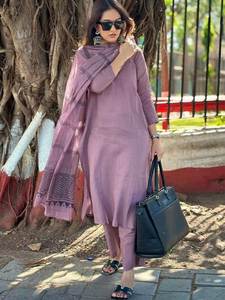 OFFRE SPÉCIALE ÉTÉ NOUVELLE COLLECTION SALWAR KAMEEZ TROIS PIÈCES avec DUPATTA IMPRIMÉE EN CHANDERI TISSU RAYON SLUB FORMEL - Product Image 4