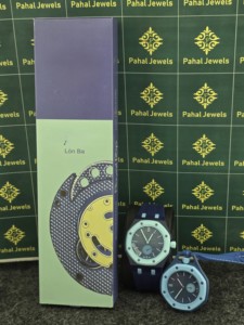 Men Vintage Round Quartz Watch with Silicone Band Bracelet Clasp Luminous Analog Display 40mm Dial Blue <b>Case</b> and Strap - Product Image 2