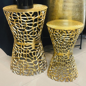 Modern Design Aluminum Metal <b>Round</b> <b>Side</b> <b>Table</b> <b>Gold</b> Color Highest Quality for Home Decor Living Room Bedroom Hot Selling - Product Image 1