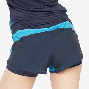 Shorts de sport respirants personnalisés de haute qualité pour femmes, avec poches, en Spandex/Polyester, taille élastique, pour la course, la gym et les activités sportives - Product Image 2