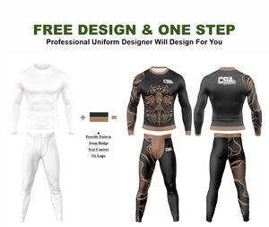 Conjunto de Rashguard Personalizado con Diseño Impreso Digitalmente para BJJ, MMA y Lucha Libre, Venta al Por Mayor Directa de Fábrica, Traje de Compresión Transpirable para Hombre - Product Image 2