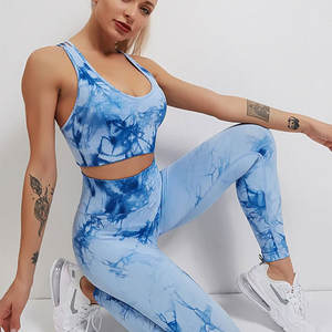 Ensemble de yoga pour femmes de qualité supérieure, dernier design avec motif uni personnalisable, respirant, disponible en gros - Product Image 3