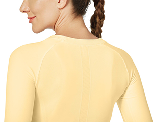 Hauts de yoga écologiques haut de gamme pour femmes - Respirants, séchage rapide, grandes tailles, en Spandex/Polyester, col rond, manches longues, pour l'entraînement, couleur unie, personnalisables - Product Image 6