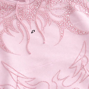 Conjunto de Sudadera con Capucha y Pantalones Anchos para Hombre, Color Rosa, con Pedrería, Estilo Llama, Lujoso, Oversize, Streetwear - Product Image 4