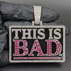 Pendentif unisexe de luxe en argent sterling 925 plaqué or jaune et rose, bijoux hip-hop, diamant moissanite - Product Image 1