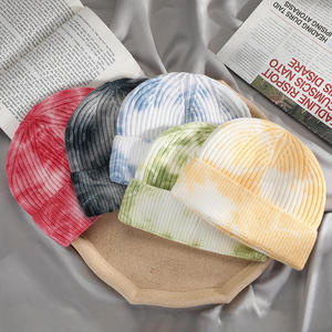Bonnet unisexe rose jacquard tie-dye en polyester, bonnet d'hiver tricoté mignon pour adultes 50-52 cm - Product Image 4