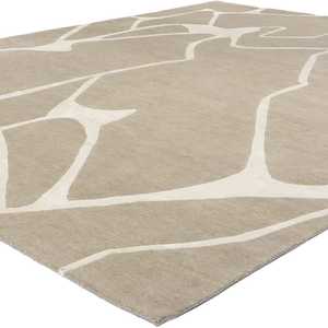 Alfombra Moderna Abstracta Anudada a Mano de Lana de Nueva Zelanda - Product Image 1